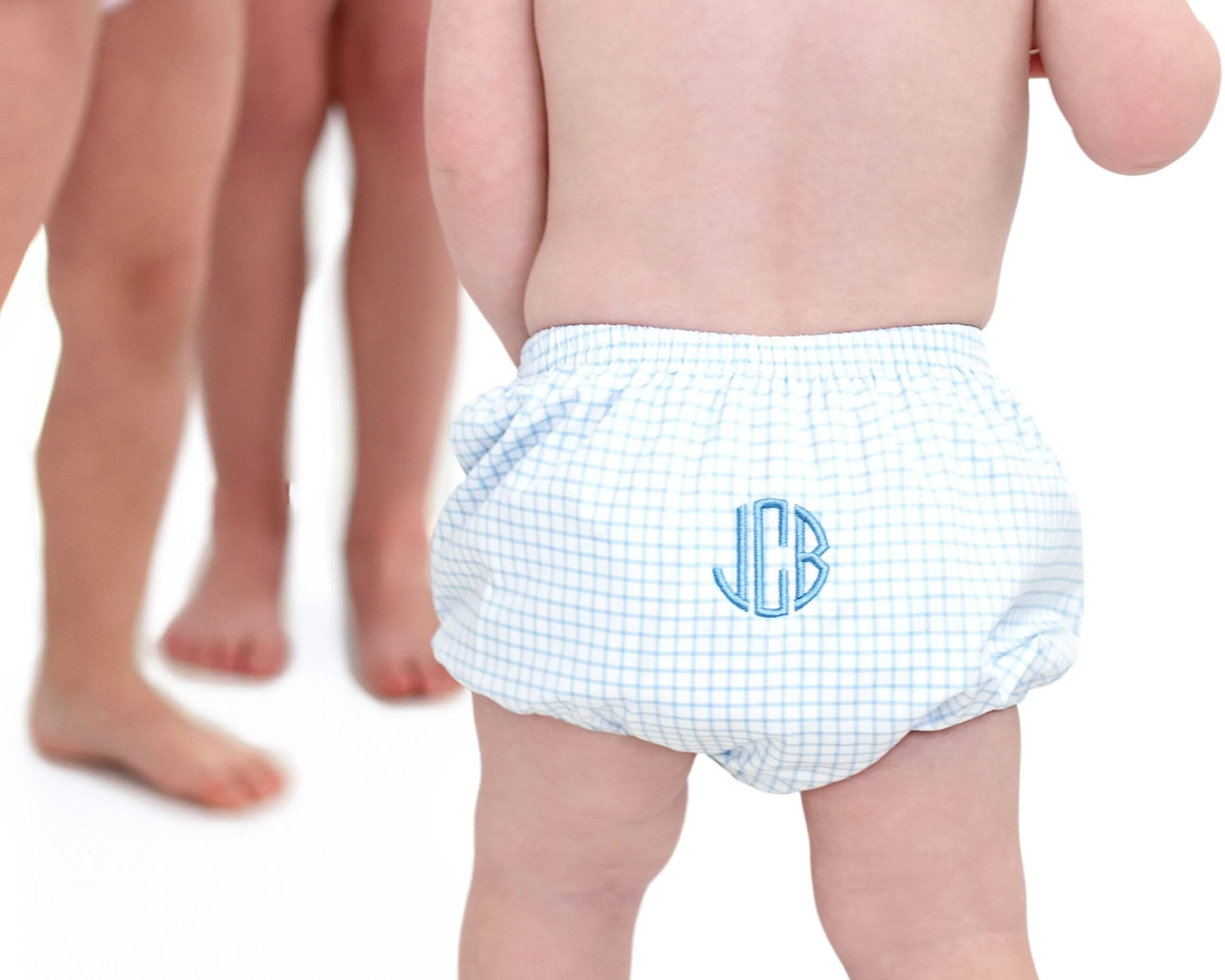Blue Windowpane Swim Bloomers - Image 2