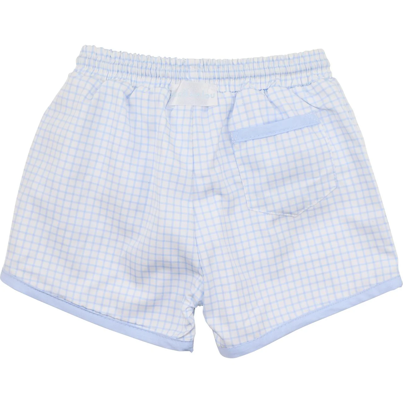 Blue Windowpane Swim Trunks - Image 3