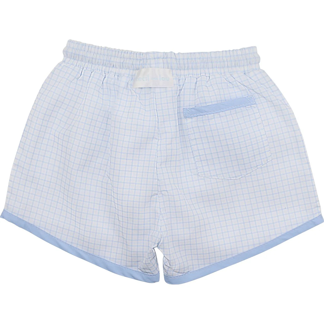 Blue Windowpane Swim Trunks - Image 2