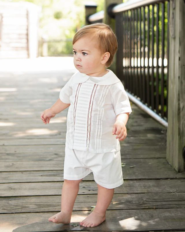 Boy's Ivory Heirloom Short Set - Image 2