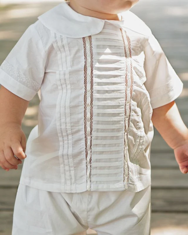 Boy's Ivory Heirloom Short Set - Image 3