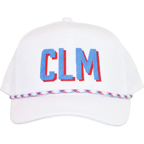 White Junior Fit Adjustable Hat With Blue And Red Trim - Image 4