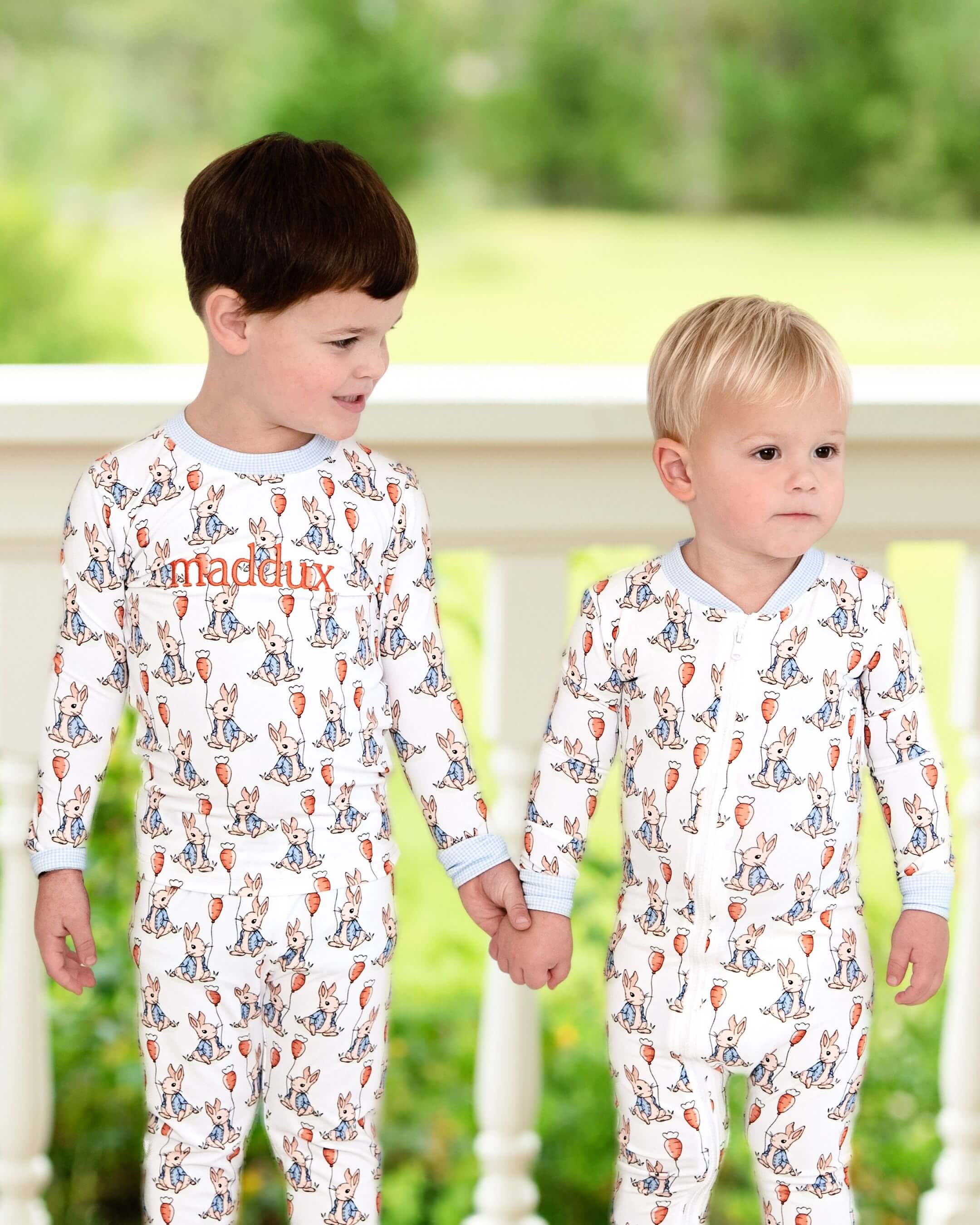 Bunny And Balloon Bamboo Knit Pajamas - Image 2