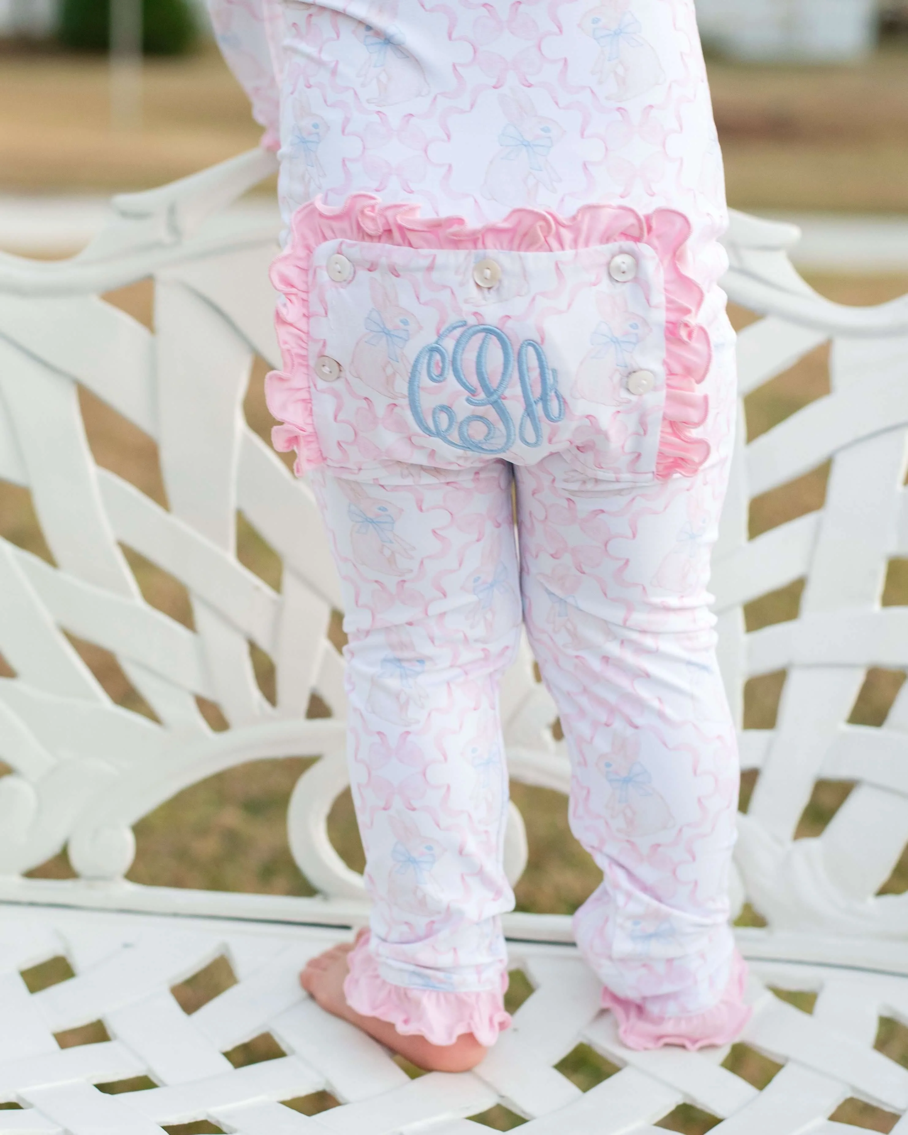 Bunny And Ribbon Knit Zipper Pajamas - Image 2