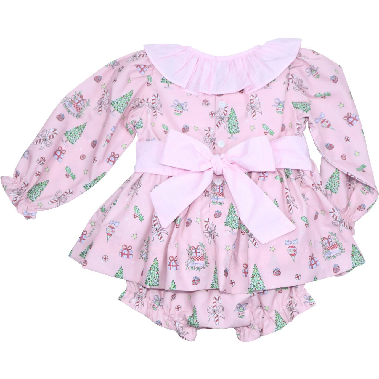 Christmas Print Ruffle Diaper Set - Image 2