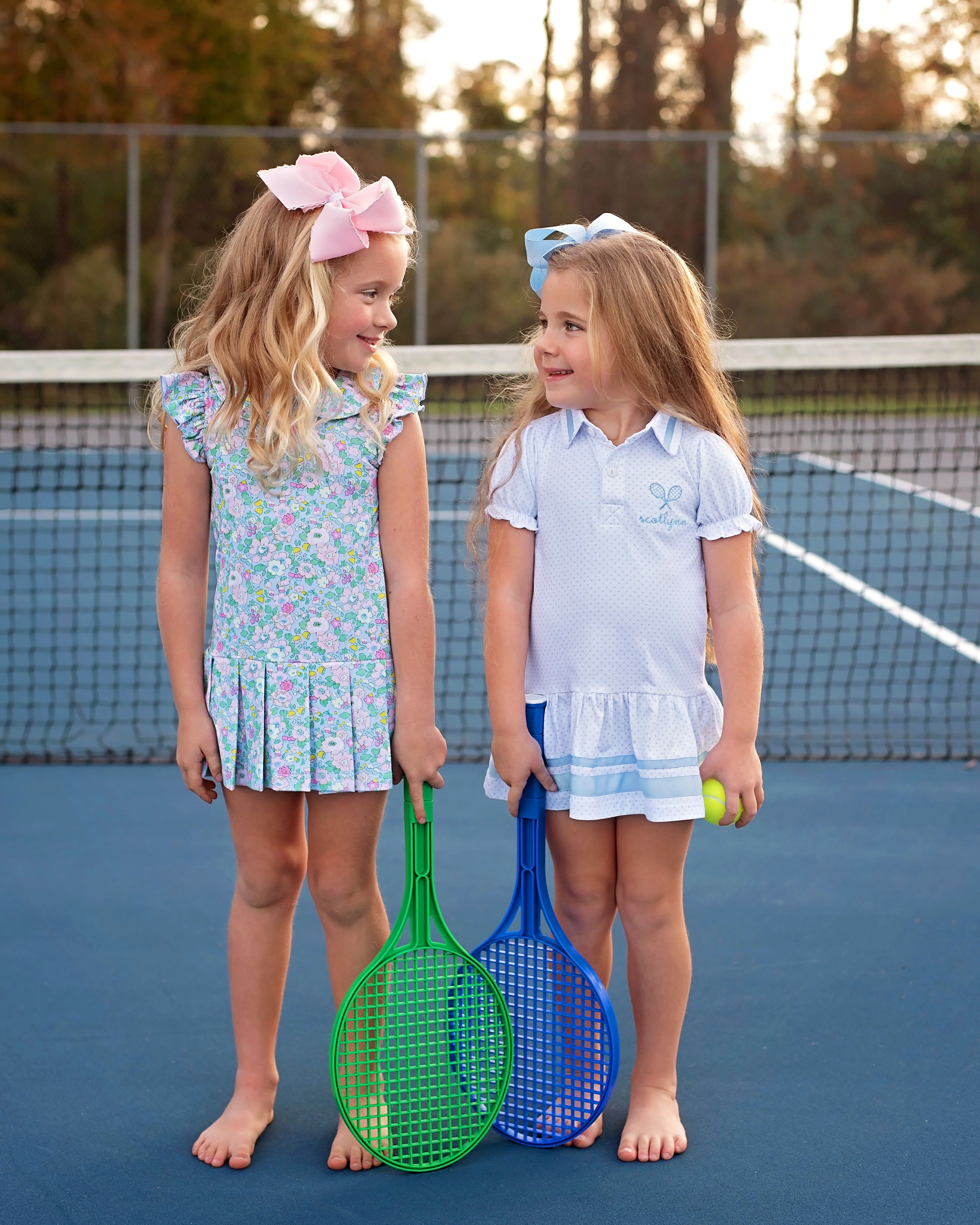 Colorful Floral Lycra Tennis Dress - Image 4
