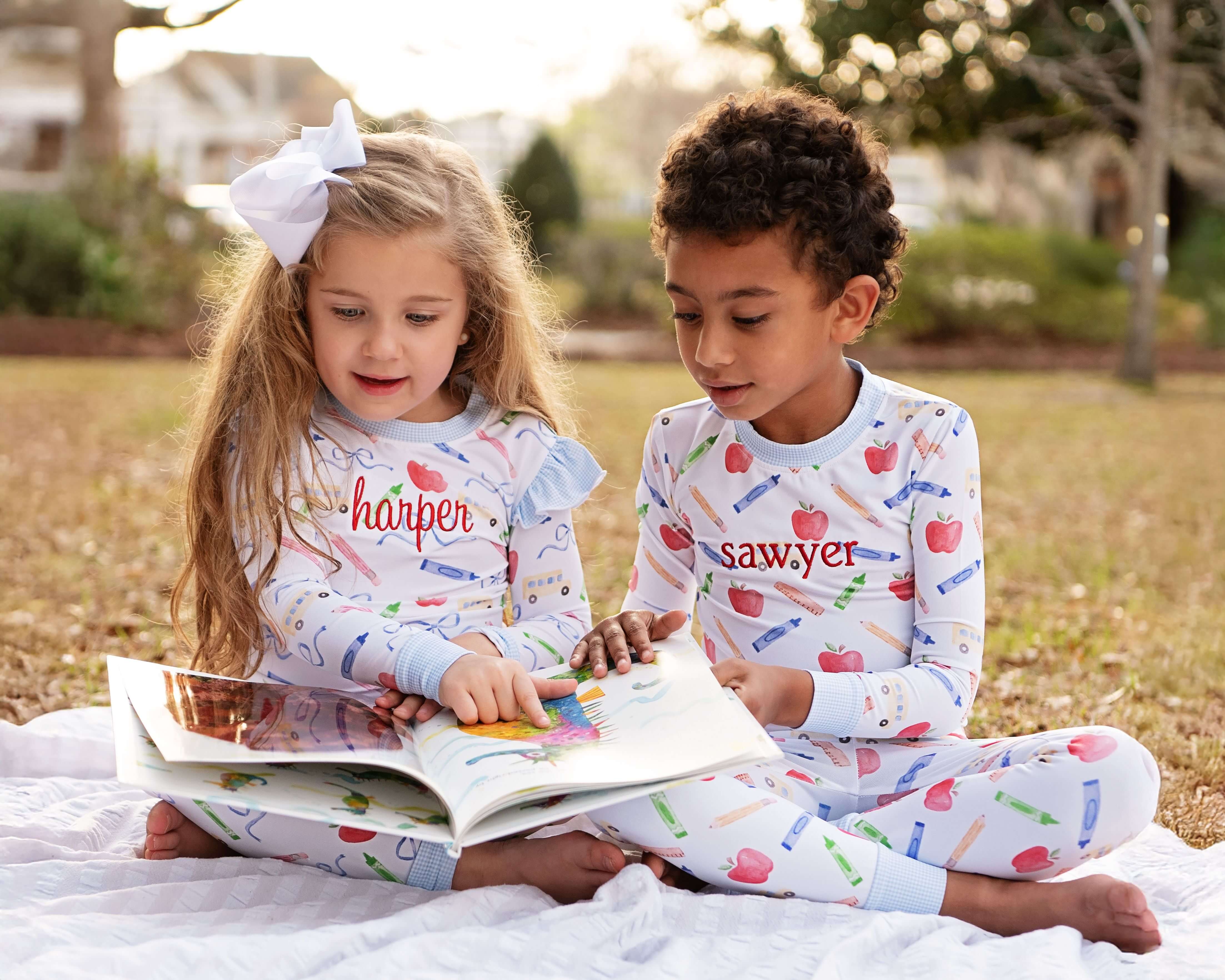 Crayon And Apples Knit Ruffle Pajamas - Image 2
