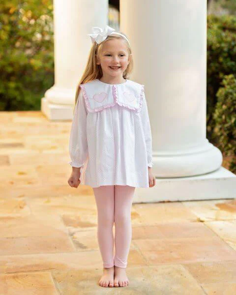 Pink Dot Pique Applique Heart Legging Set - Image 2