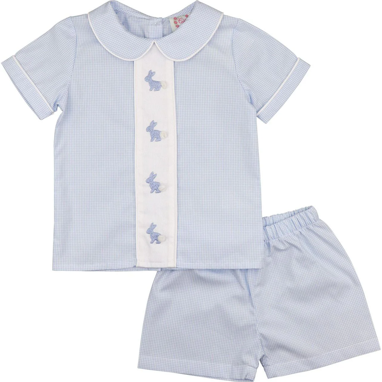 Embroidered Bunnies Short Set