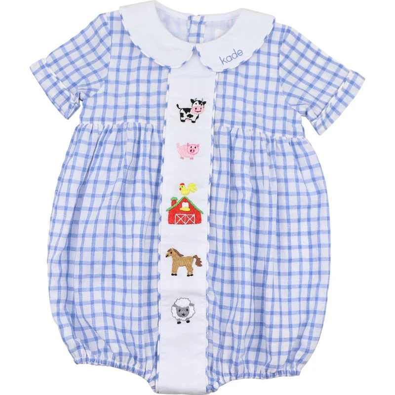 Embroidered Farm Animals Bubble
