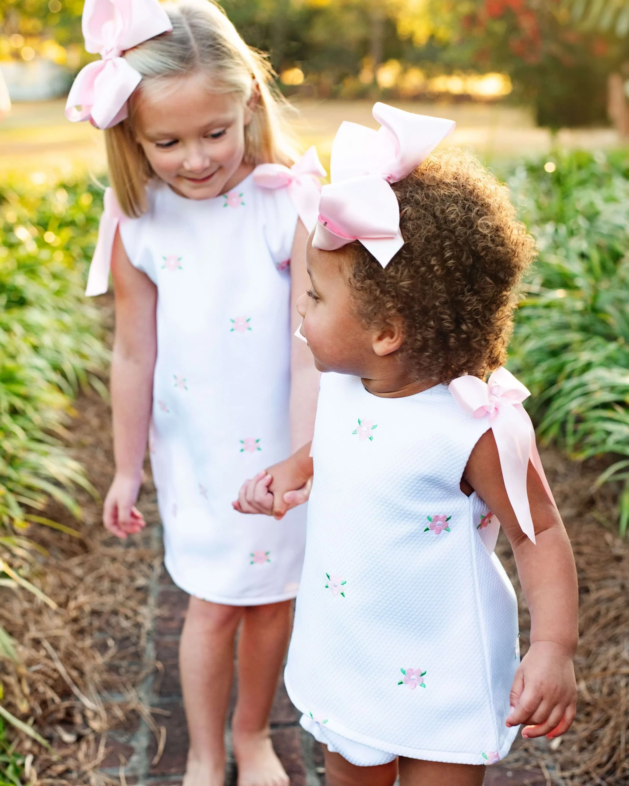 Embroidered Floral Honeycomb Diaper Set - Image 2