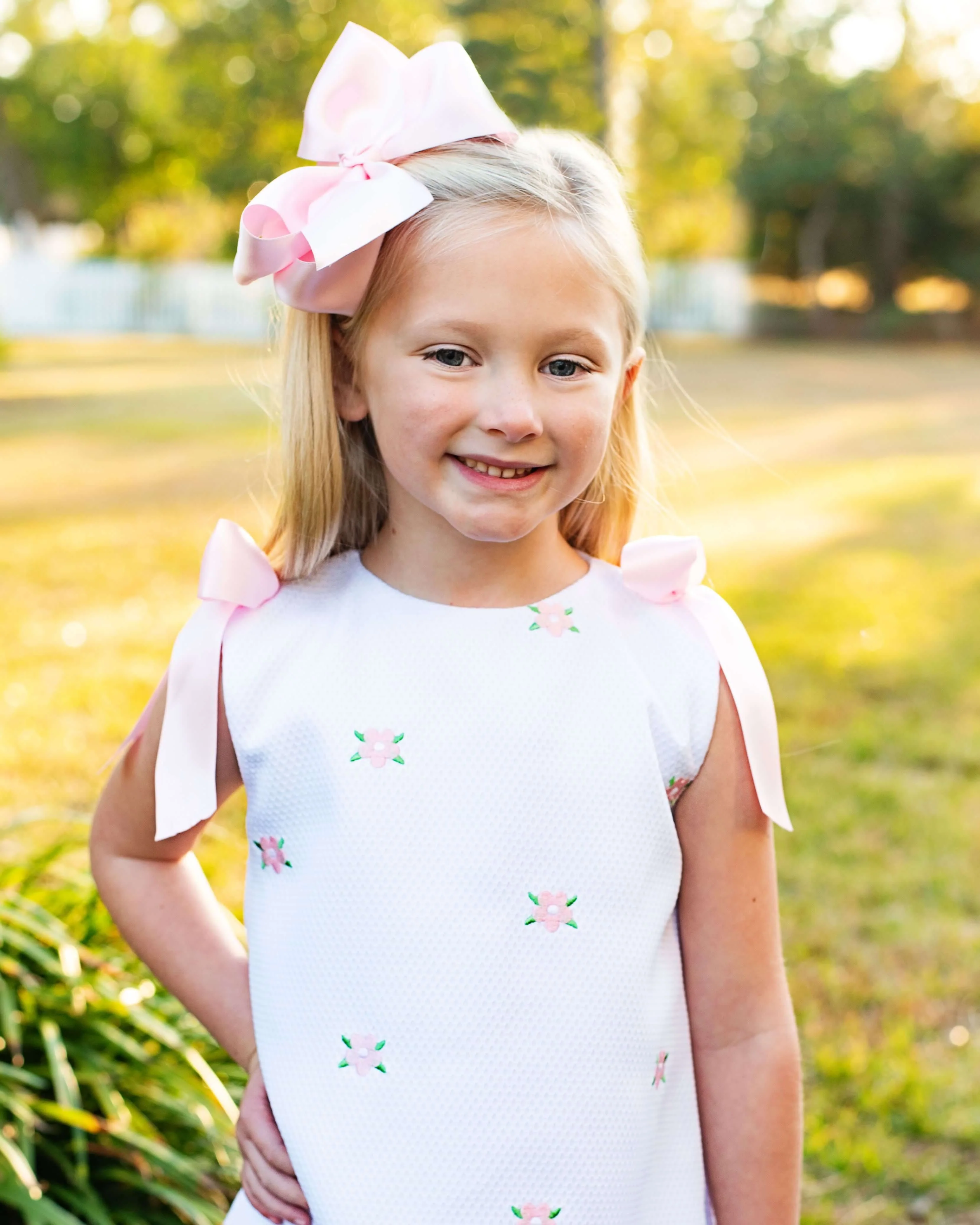 Embroidered Floral Honeycomb Dress - Image 2