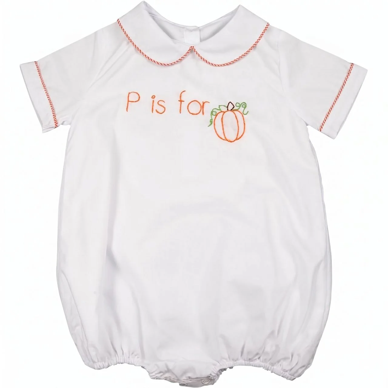 Embroidered "P Is For Pumpkin" Bubble