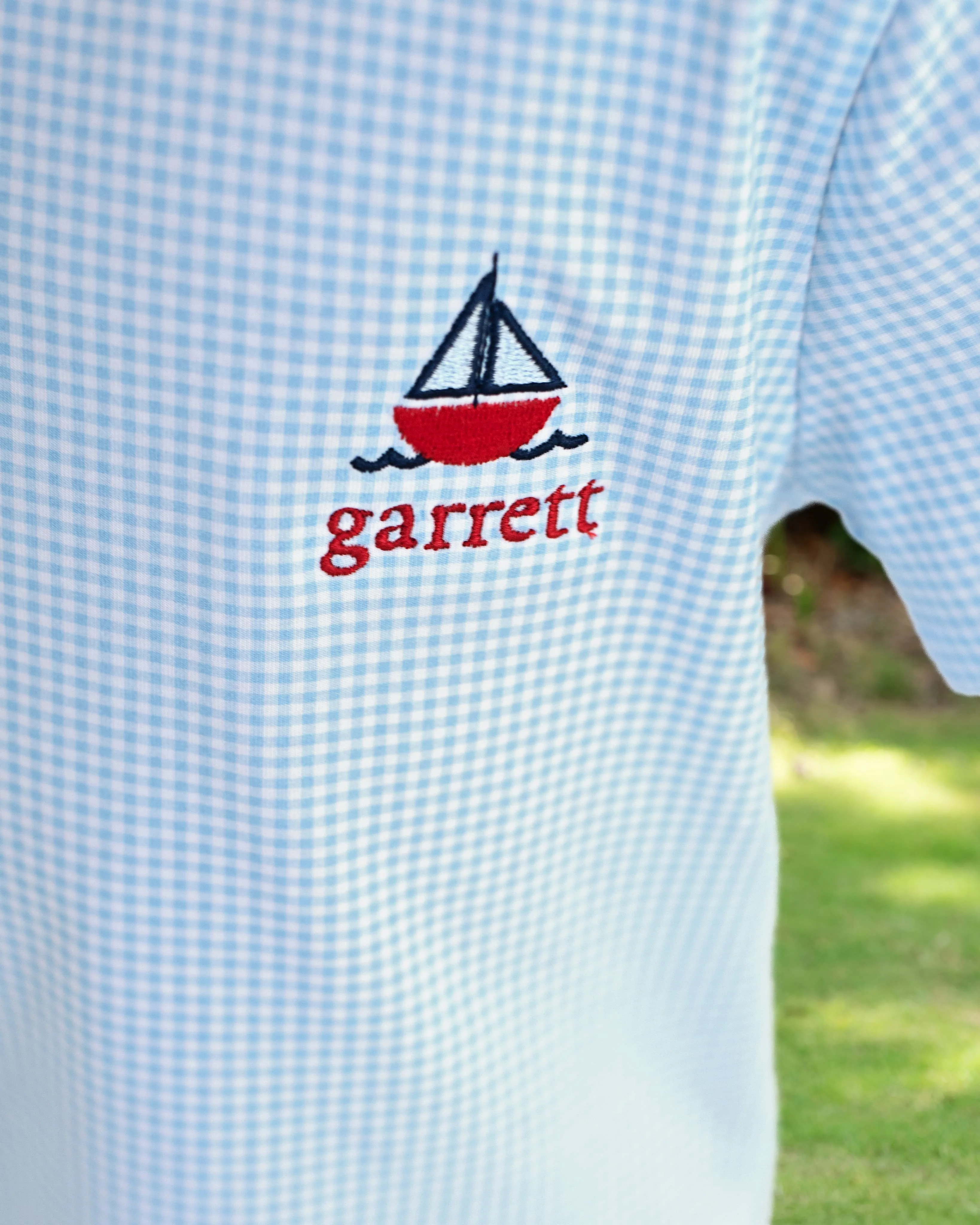 Embroidered Sailboat Short Set - Image 2