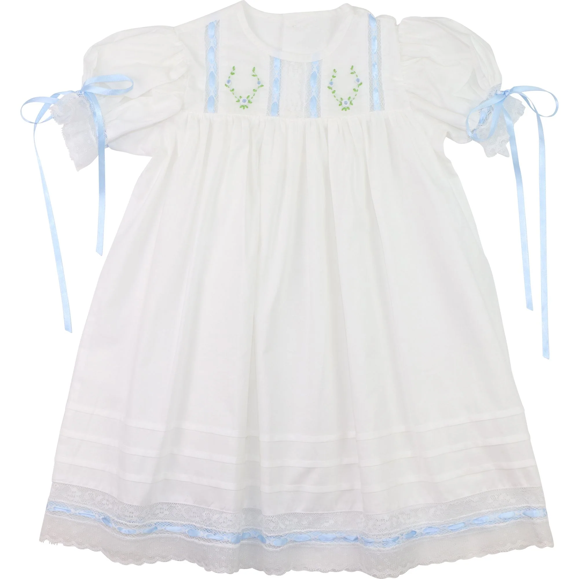 Embroidered Satin Ribbon Heirloom Dress