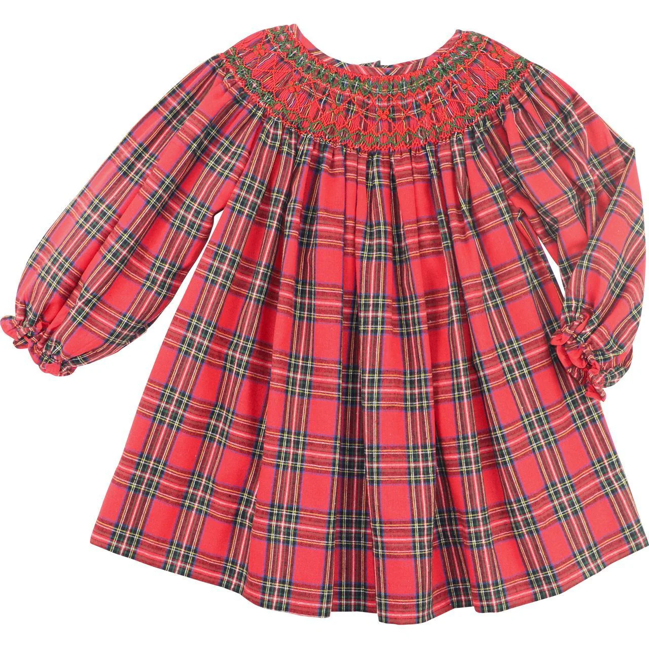 Flannel Plaid Smocked Dress