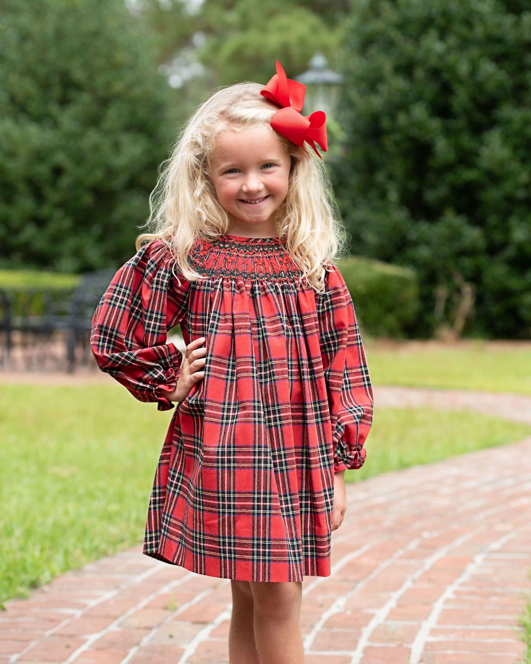 Flannel Plaid Smocked Dress - Image 2