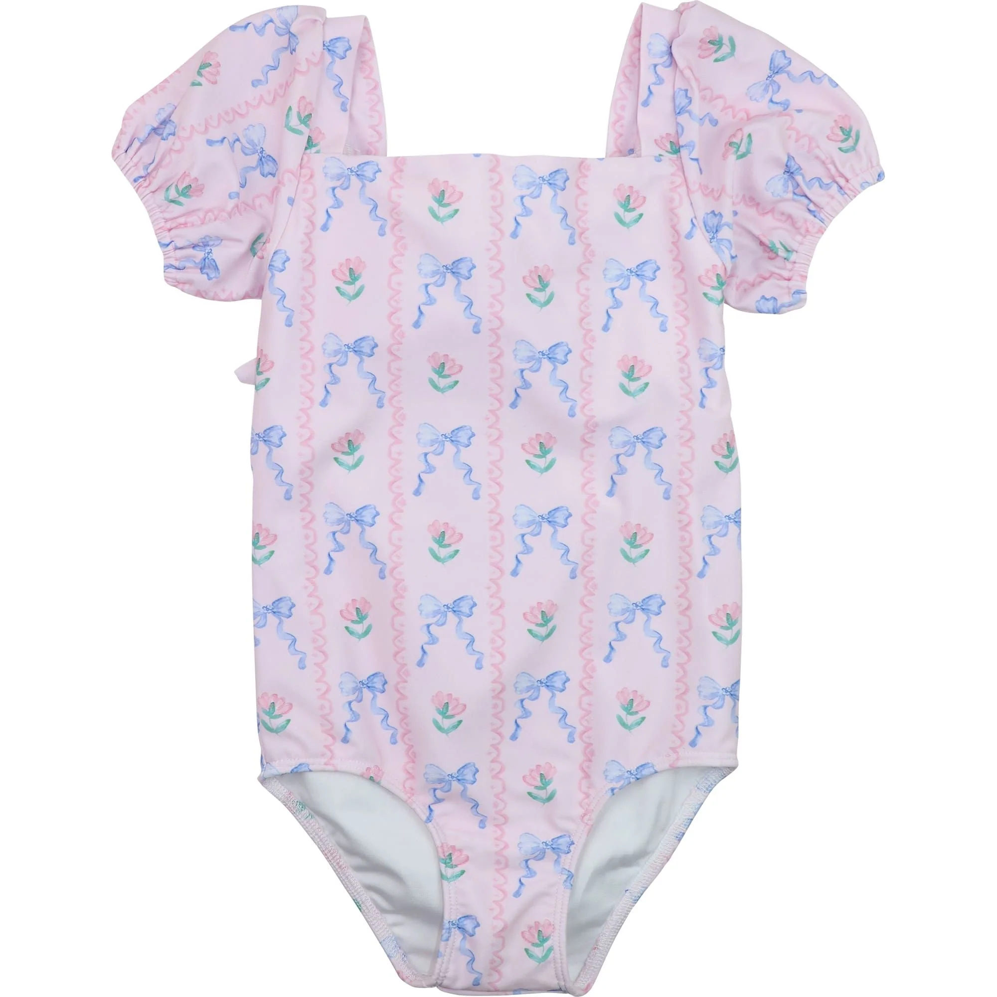 Floral And Bow Print Swimsuit