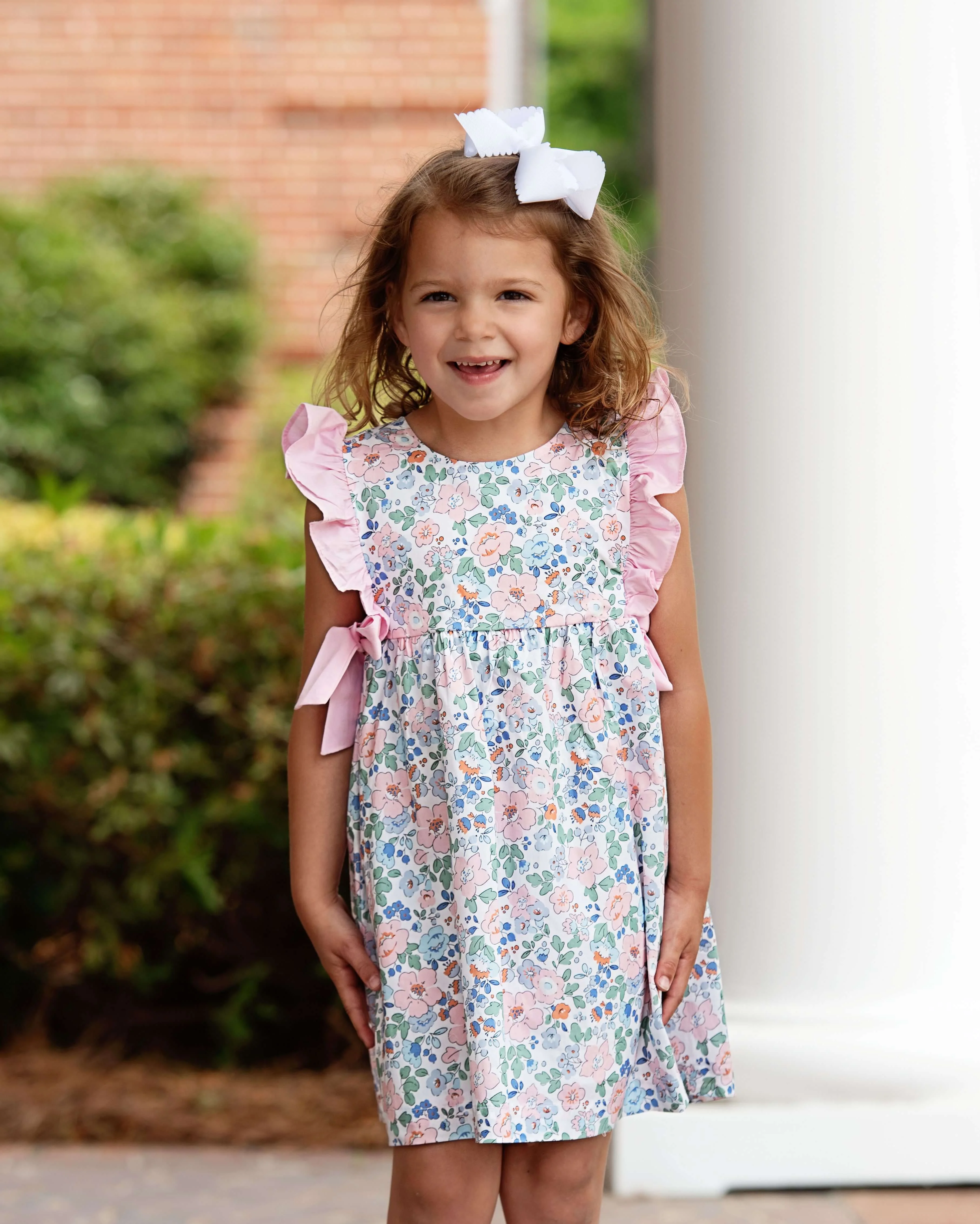 Floral Bow Ruffle Dress - Image 2