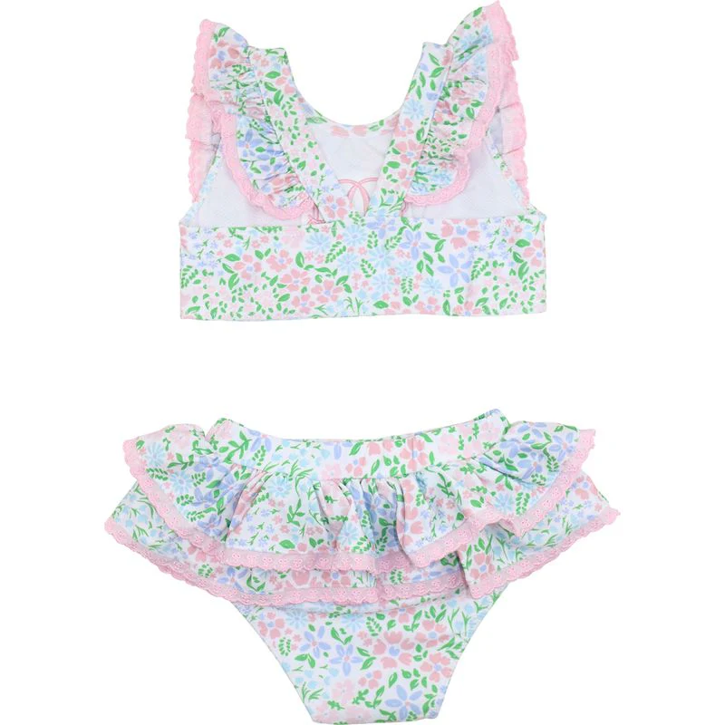 Floral Print Eyelet Bikini - Image 3