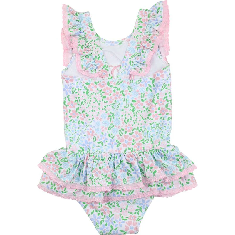 Floral Print Eyelet Swimsuit - Image 3