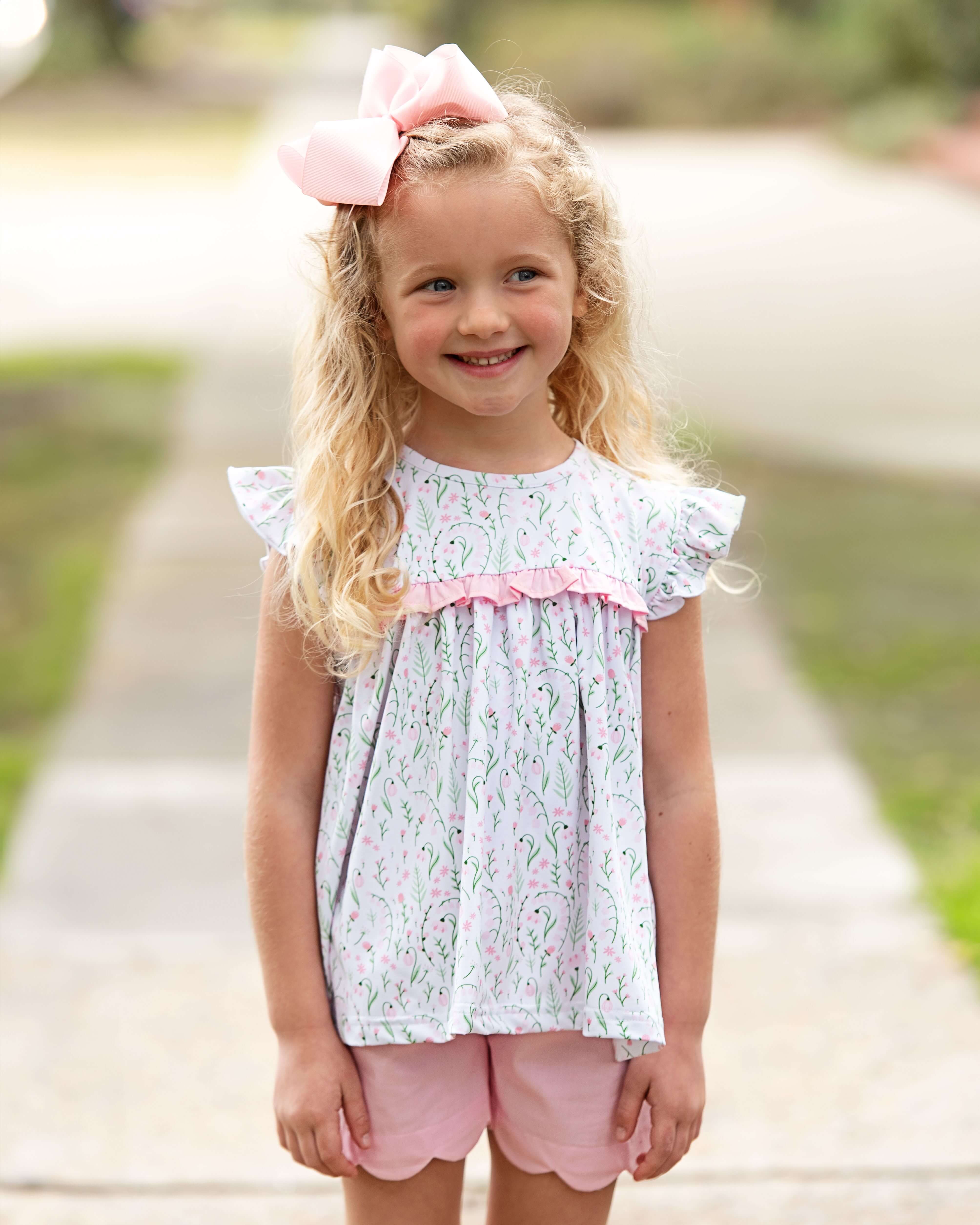 Floral Scalloped Short Set - Image 2