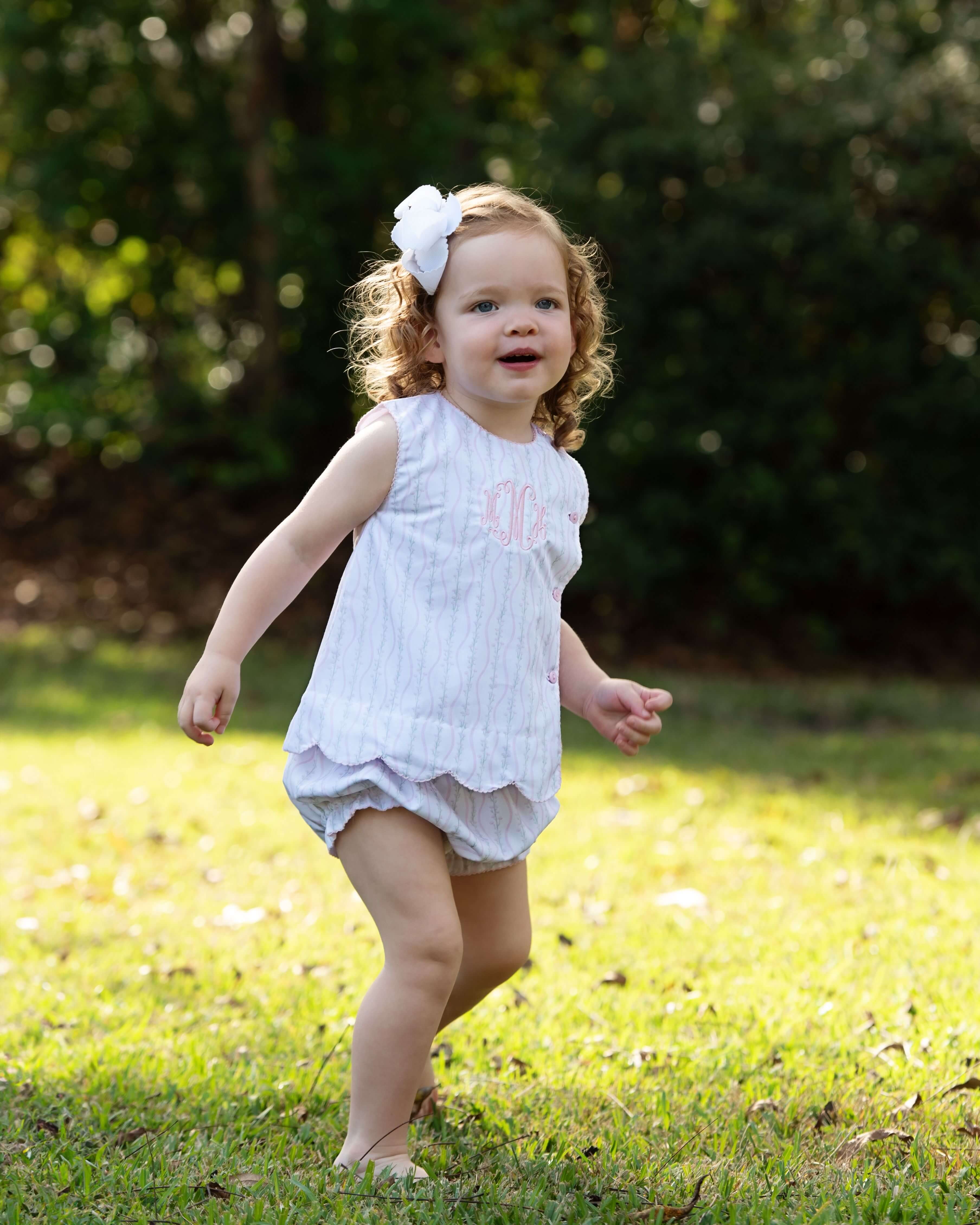 Floral Scalloped Side Button Diaper Set - Image 2