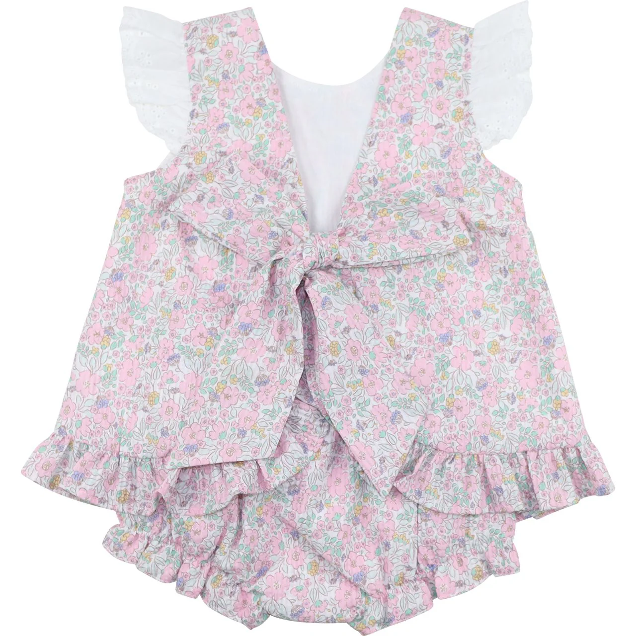 Floral Seersucker Diaper Set - Image 2