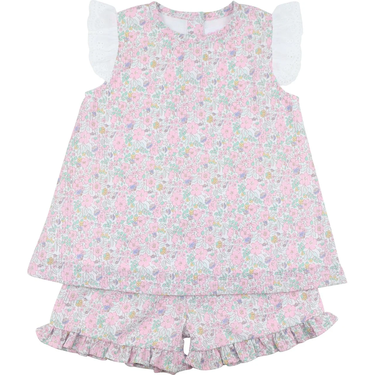 Floral Seersucker Short Set