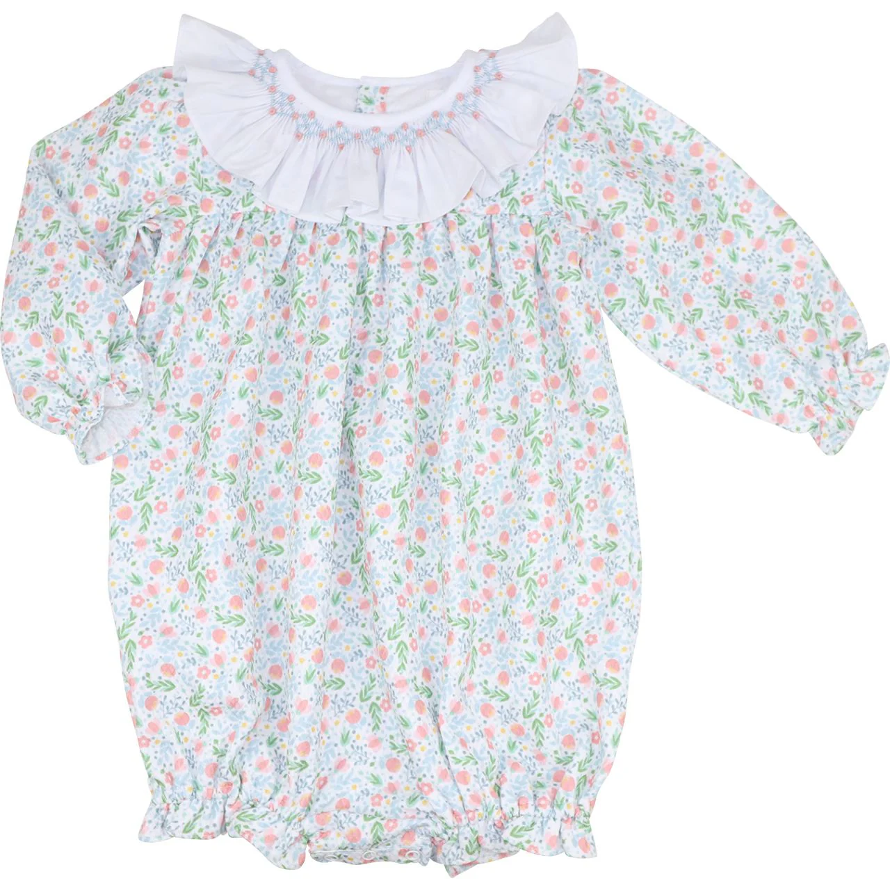 Floral Smocked Corduroy Bubble