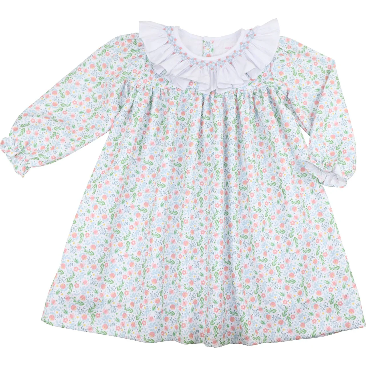 Floral Smocked Corduroy Dress