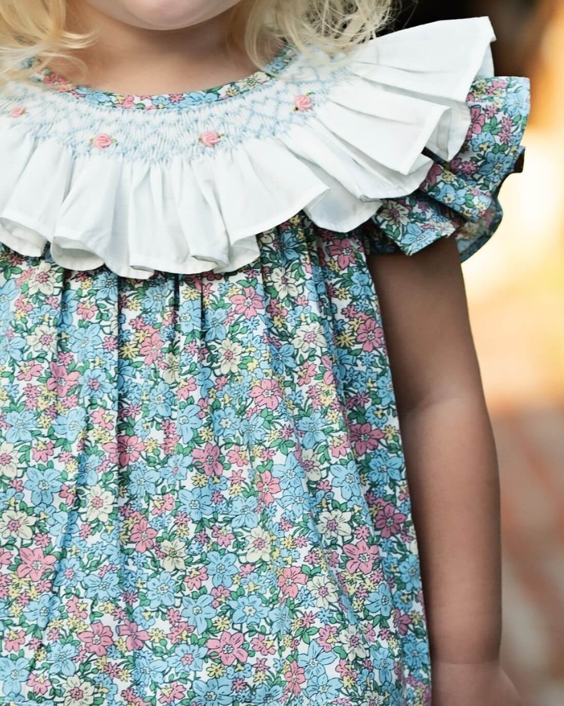 Floral Smocked Ruffle Neck Dress - Image 2