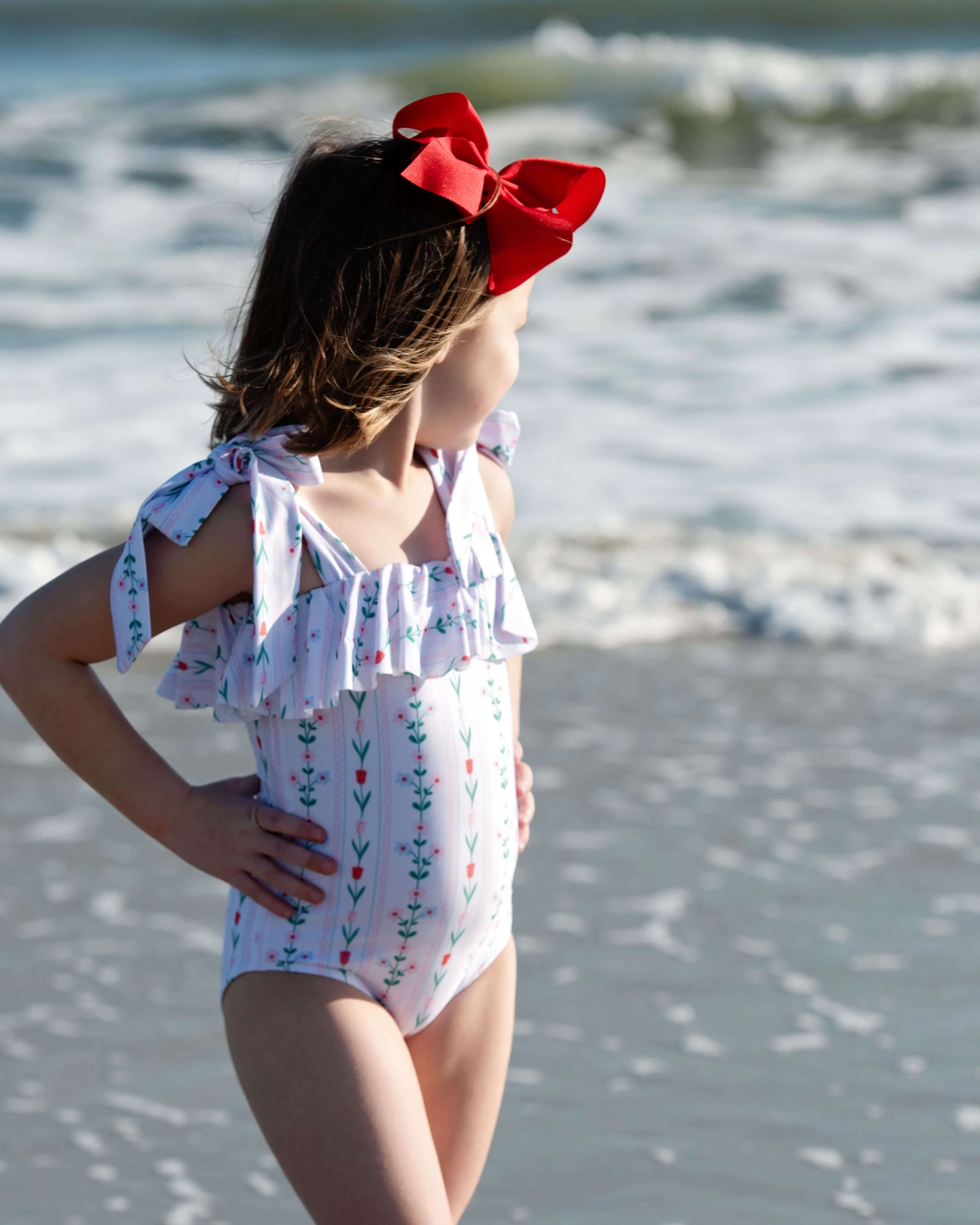 Floral Striped Swimsuit - Image 2