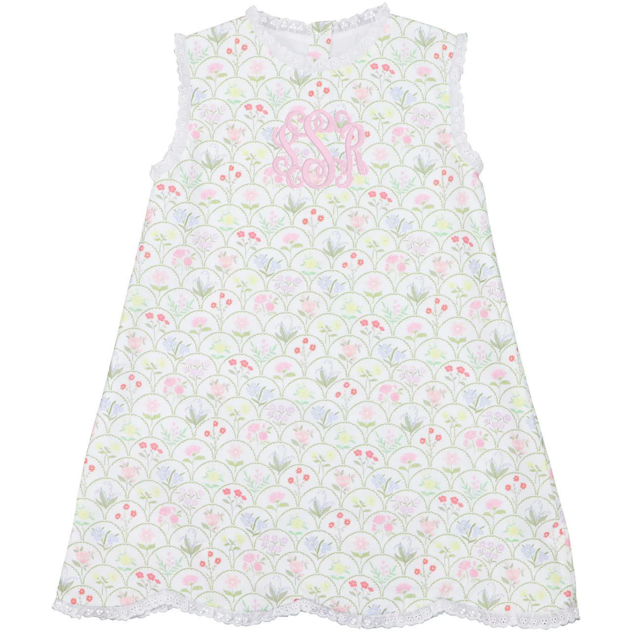Garden Print Scalloped Dress