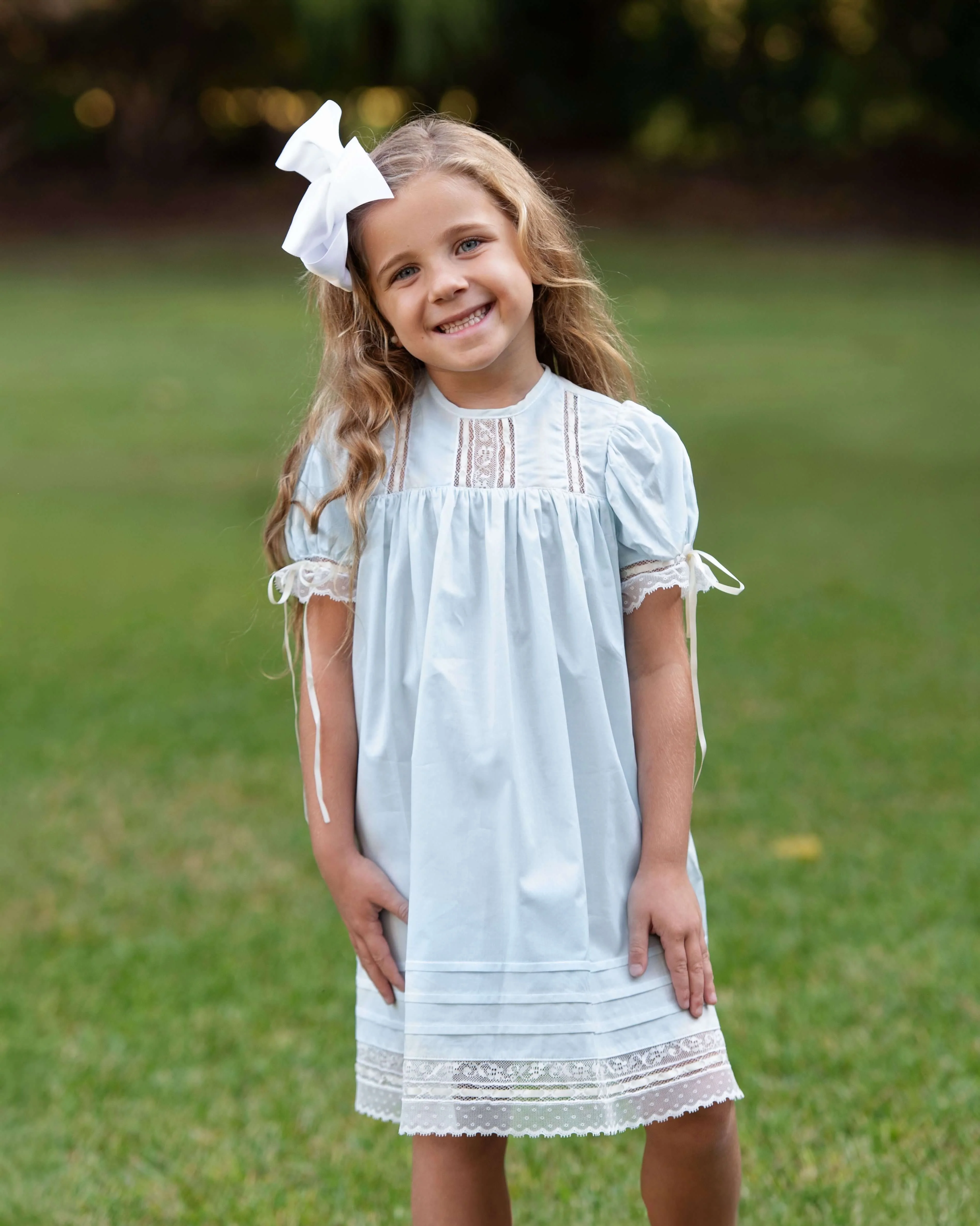 Blue Heirloom Lace Dress - Image 2