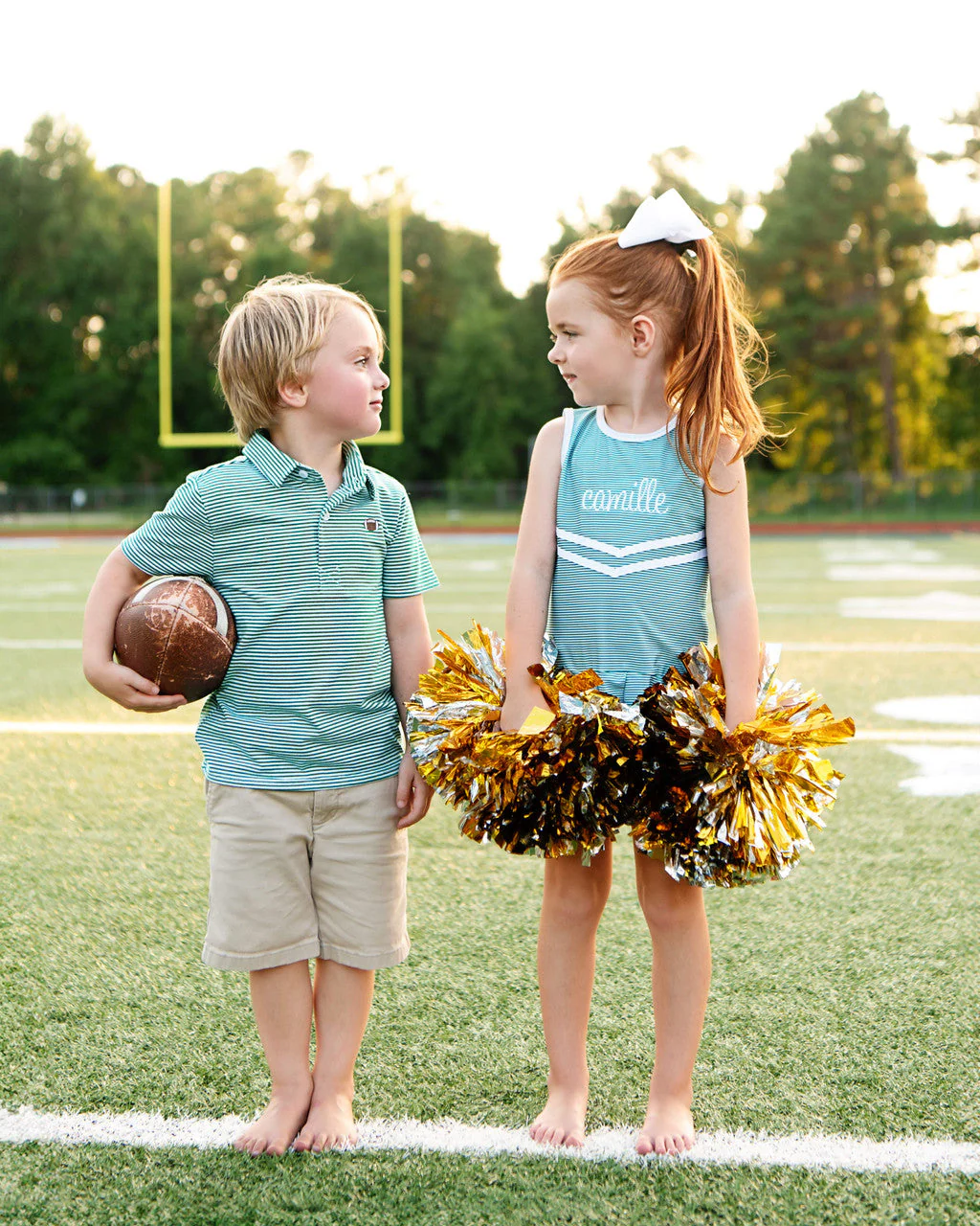 Green Striped Lycra Tennis/Cheer Dress - Image 4
