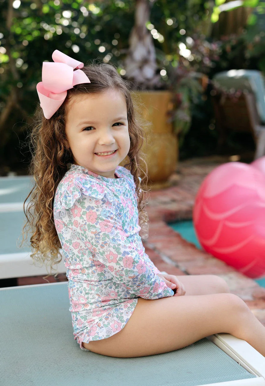 Pink And Blue Floral Swimsuit - Image 2