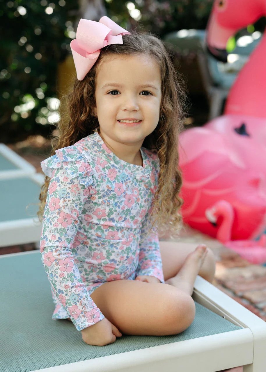 Pink And Blue Floral Swimsuit - Image 3