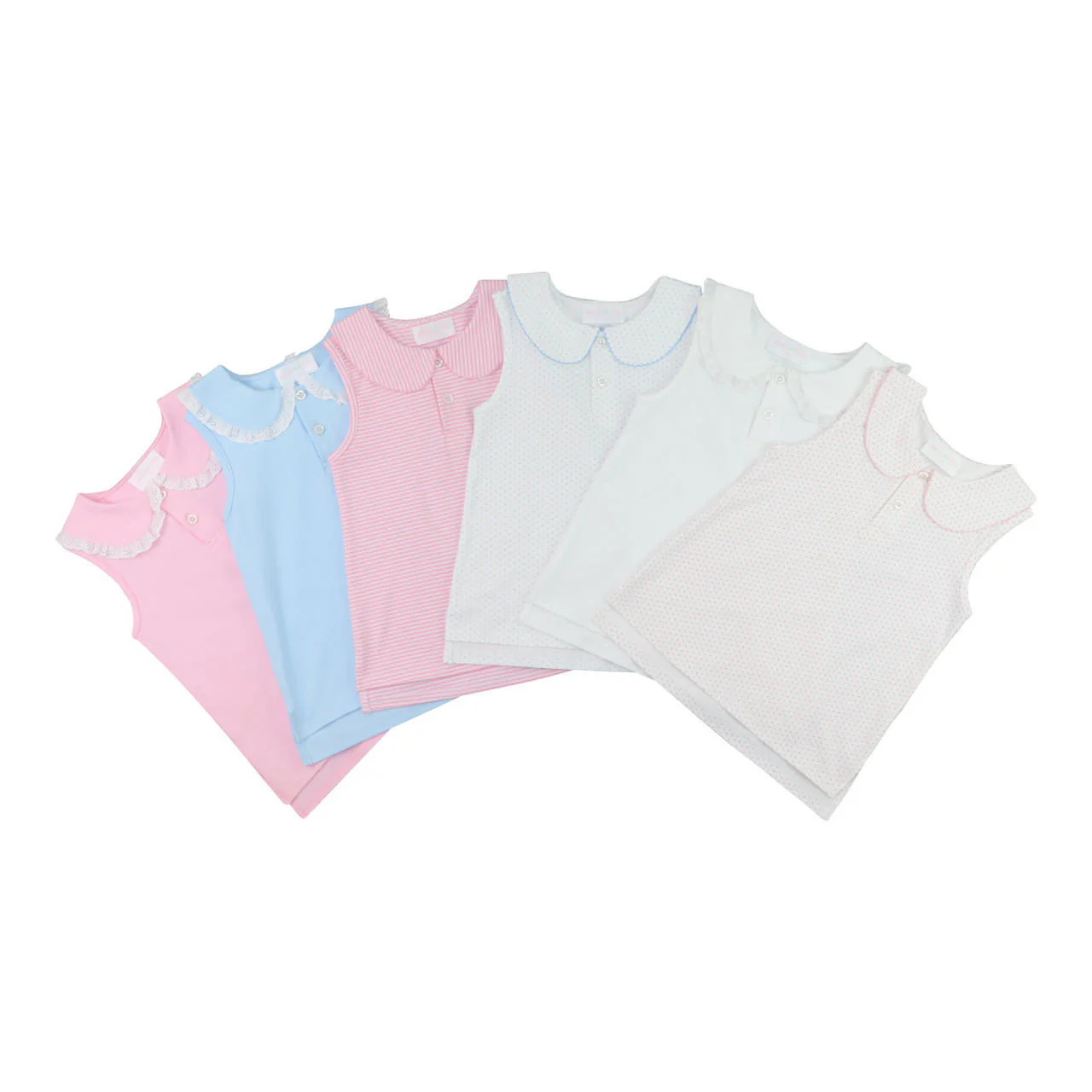 Pink Stripe Sleeveless Knit Peter Pan Shirt - Image 3