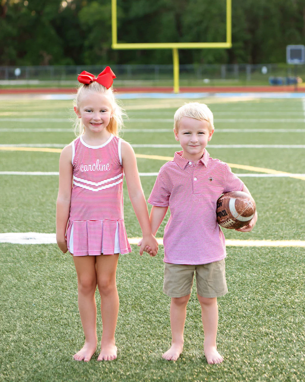 Red Striped Lycra Tennis/Cheer Dress - Image 4