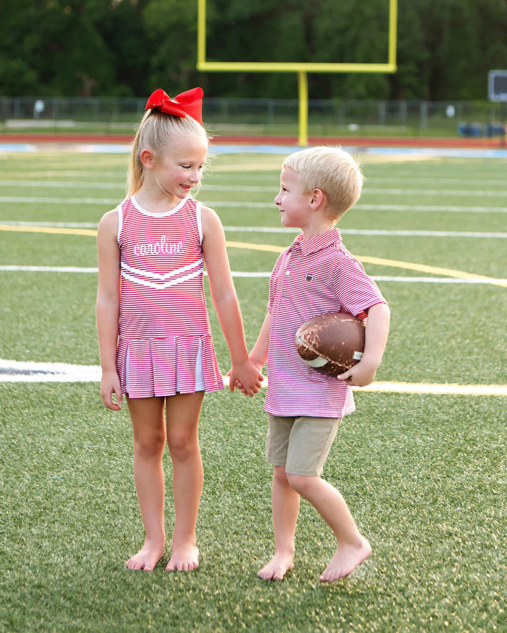 Red Striped Lycra Tennis/Cheer Dress - Image 5