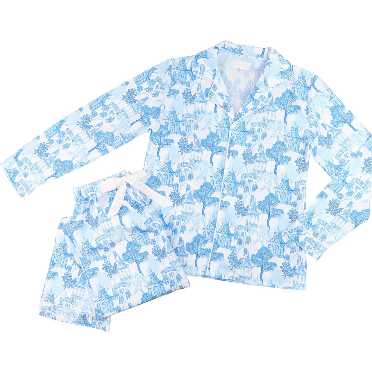 Women's Blue Pagoda Knit Pajamas