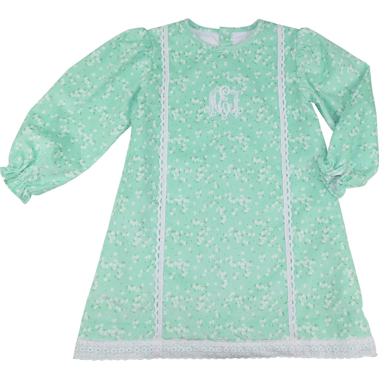 Green Petite Floral Corduroy Dress
