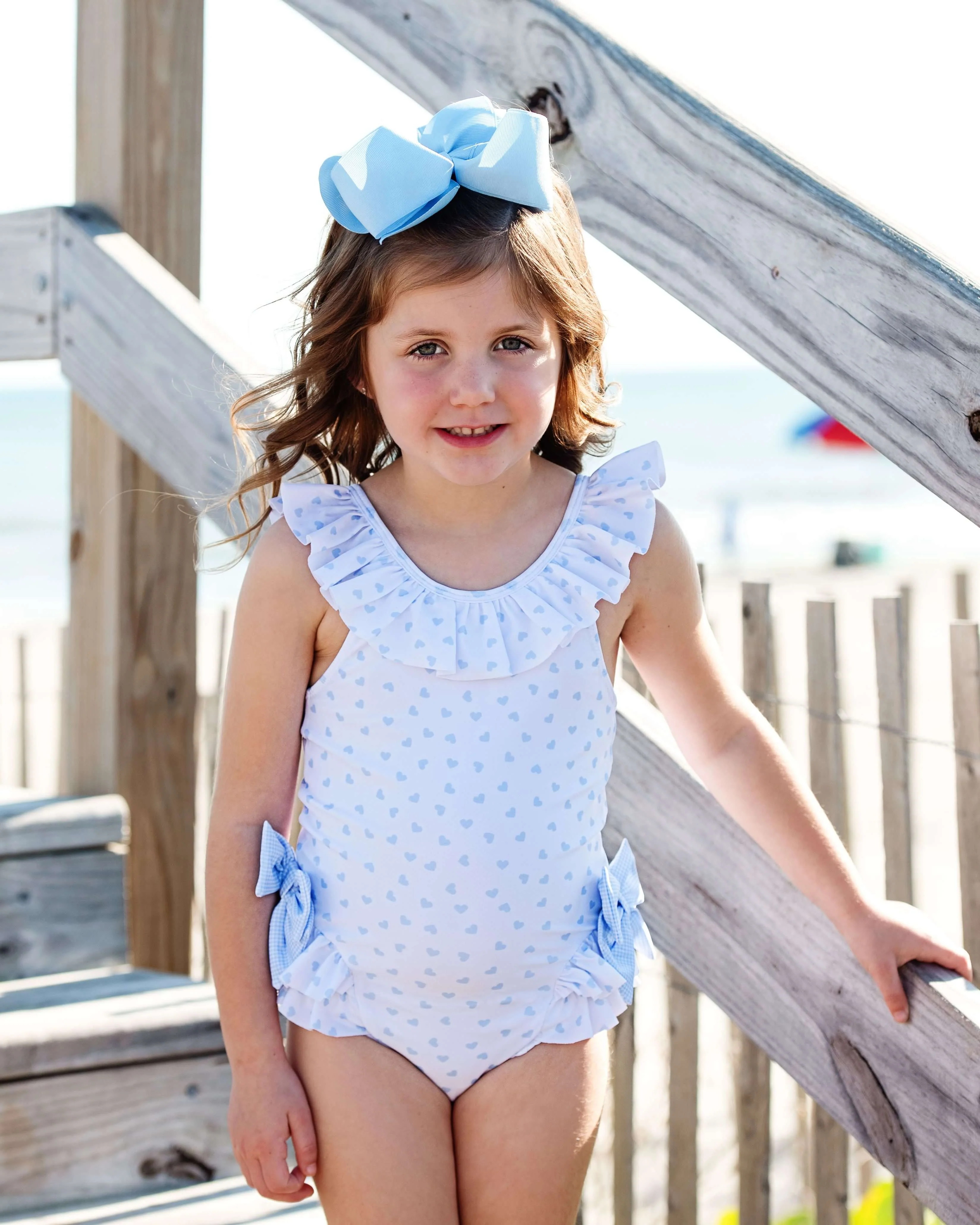 Heart Print Bow Swimsuit - Image 2