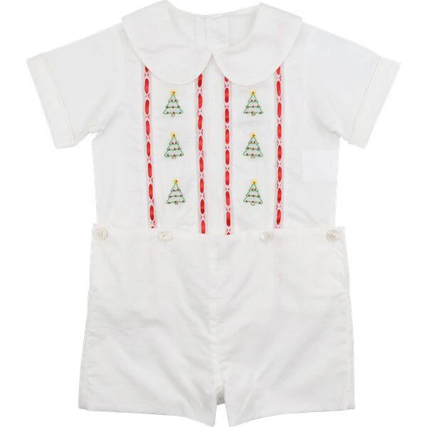 Heirloom Embroidered Christmas Tree Button On