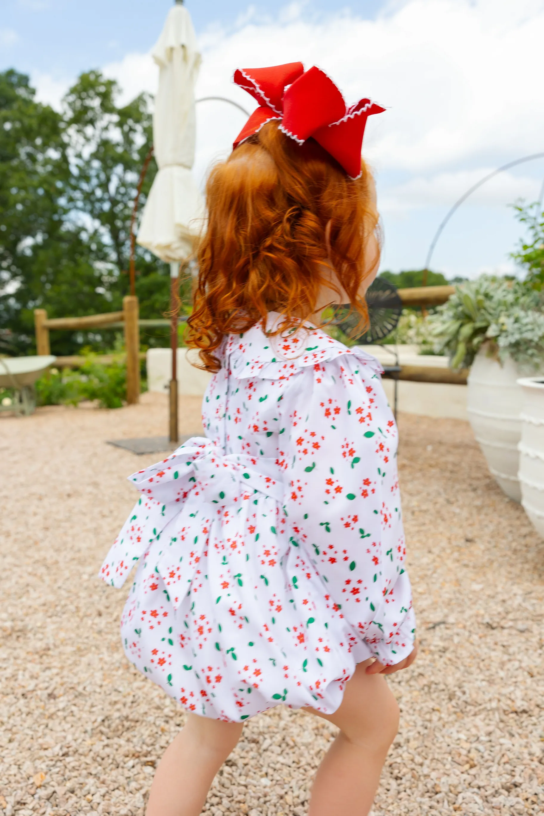 Holiday Floral Custom Smocked Bubble - Image 2