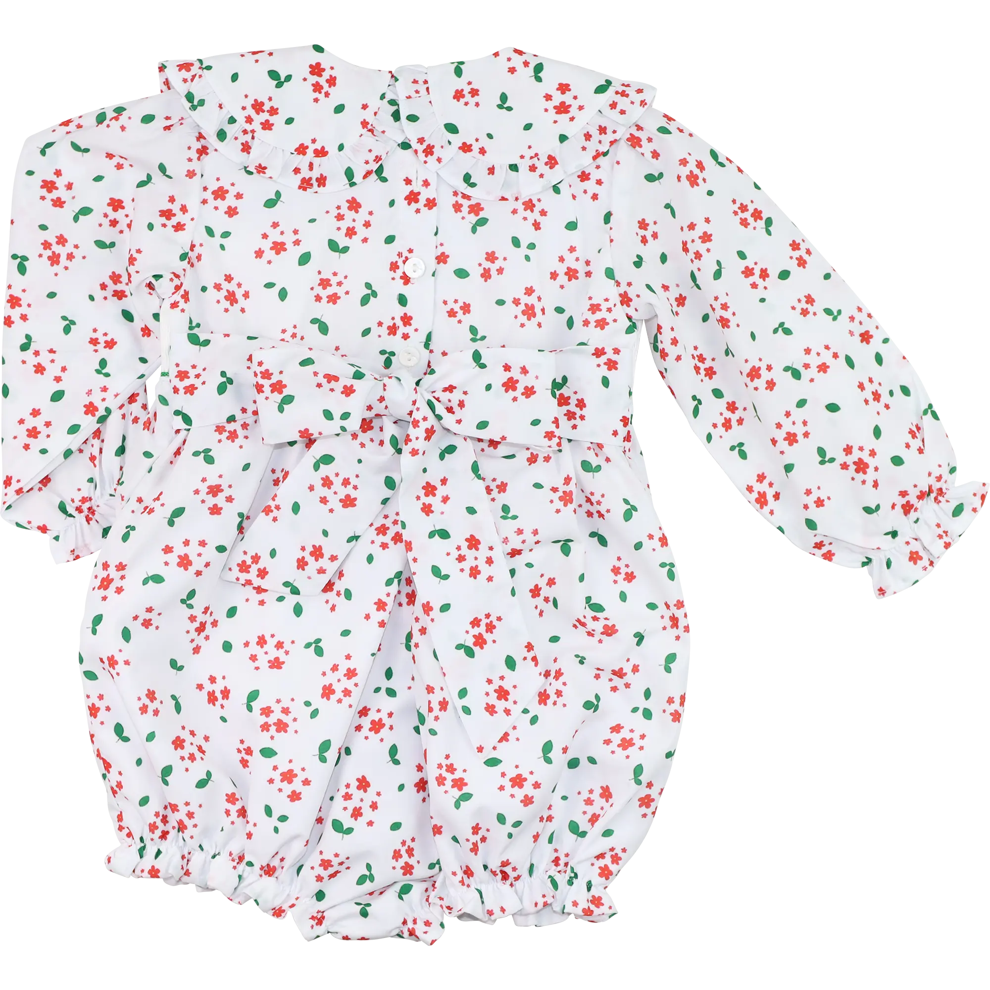 Holiday Floral Custom Smocked Bubble - Image 3