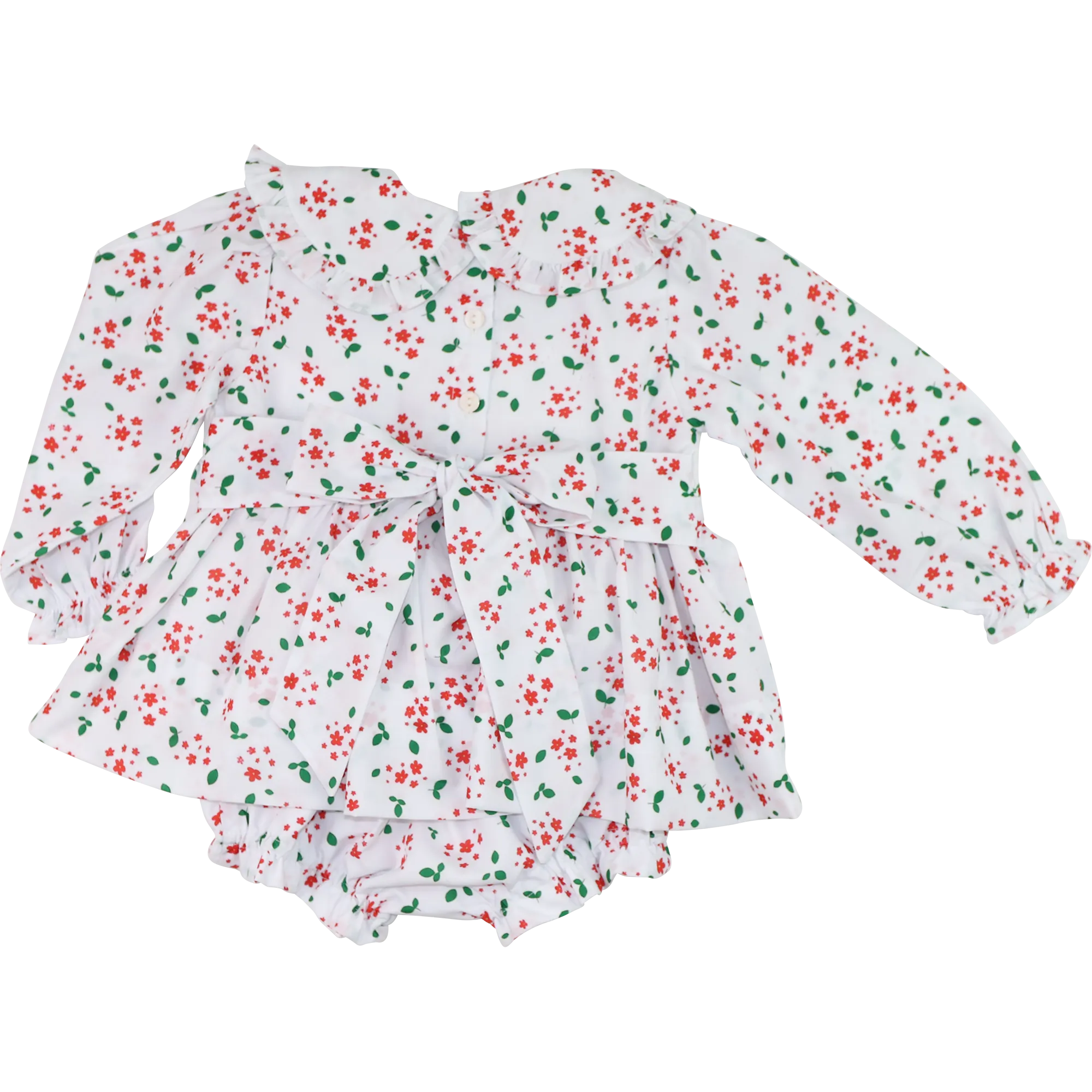 Holiday Floral Custom Smocked Diaper Set - Image 2