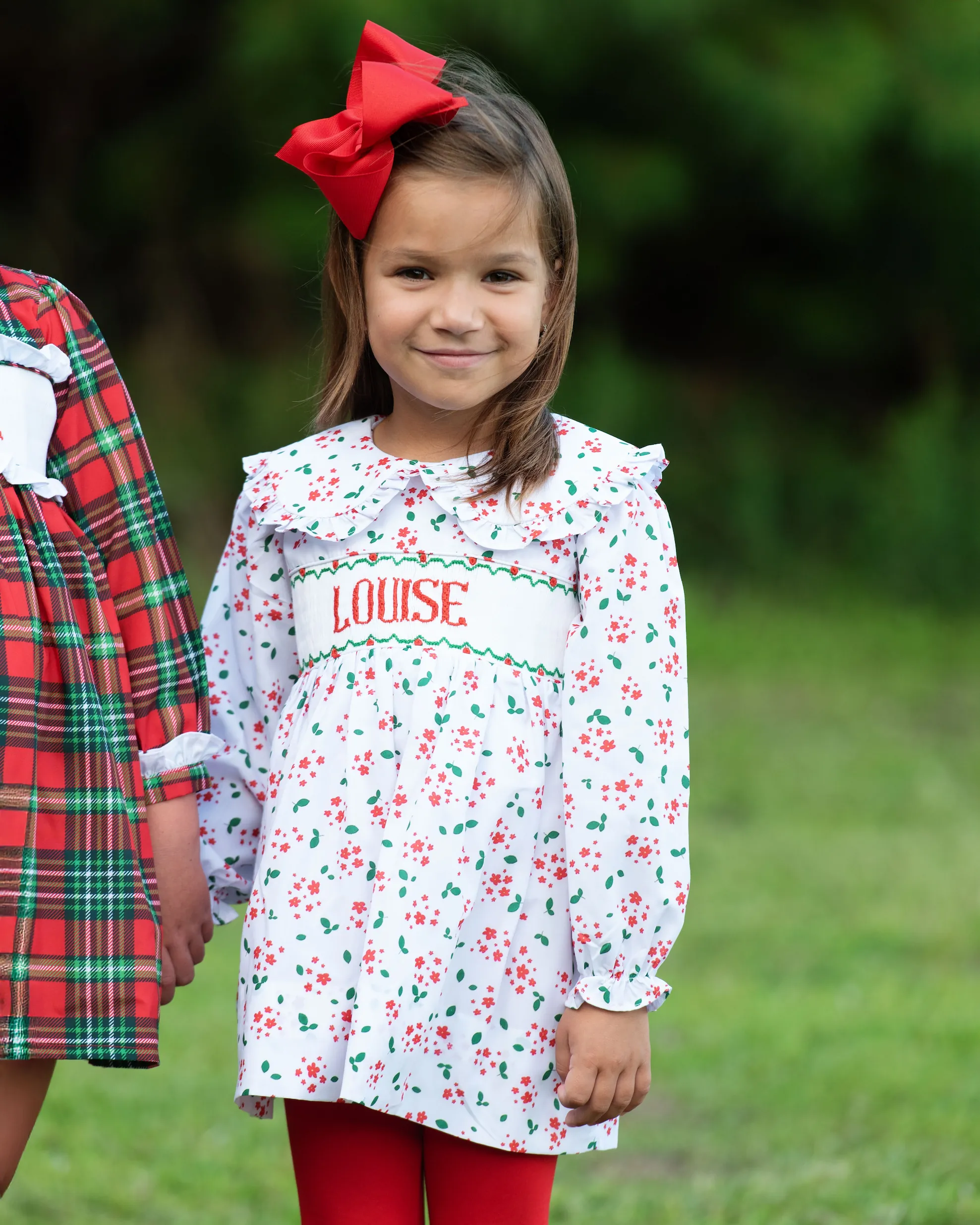 Holiday Floral Custom Smocked Legging Set - Image 4