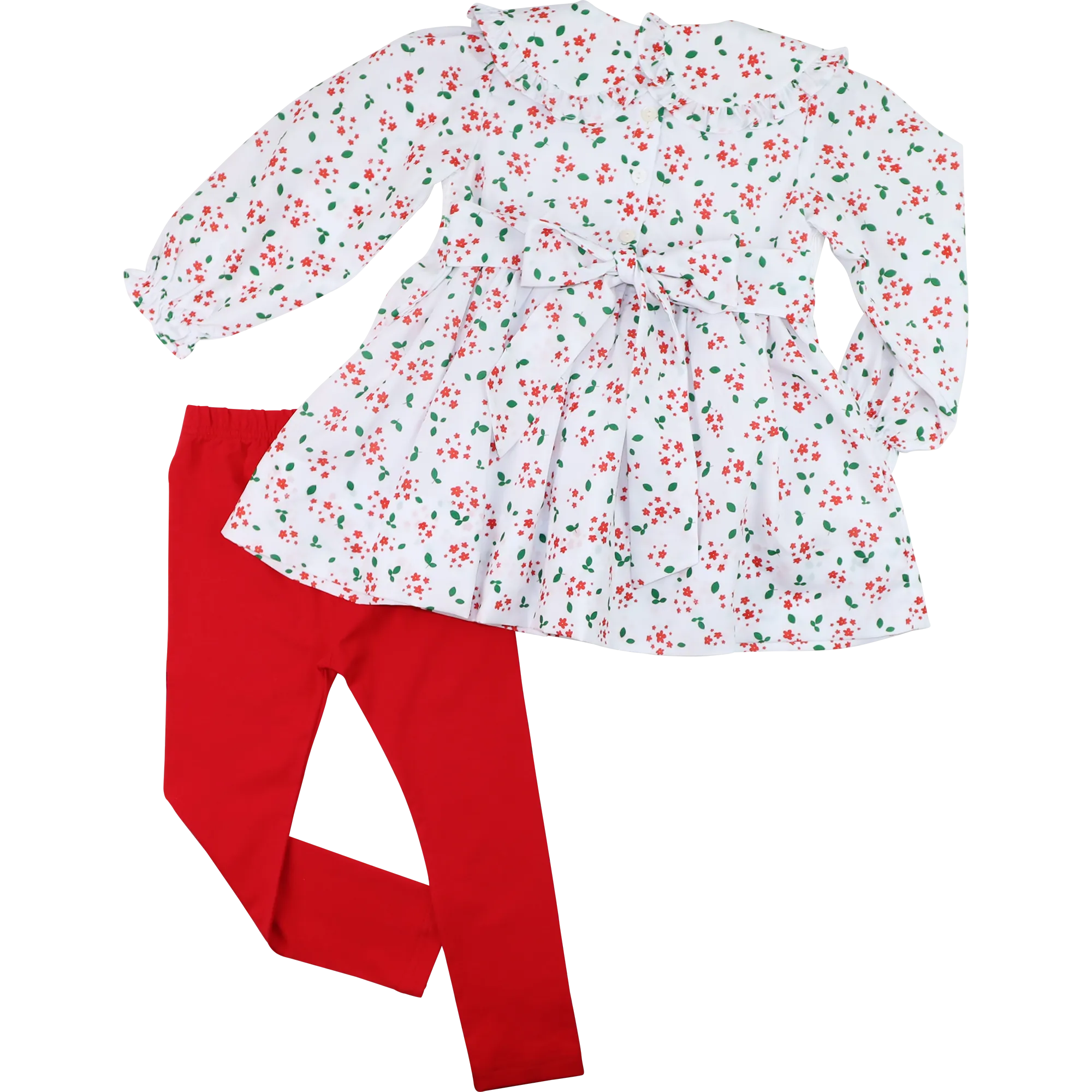 Holiday Floral Custom Smocked Legging Set - Image 5